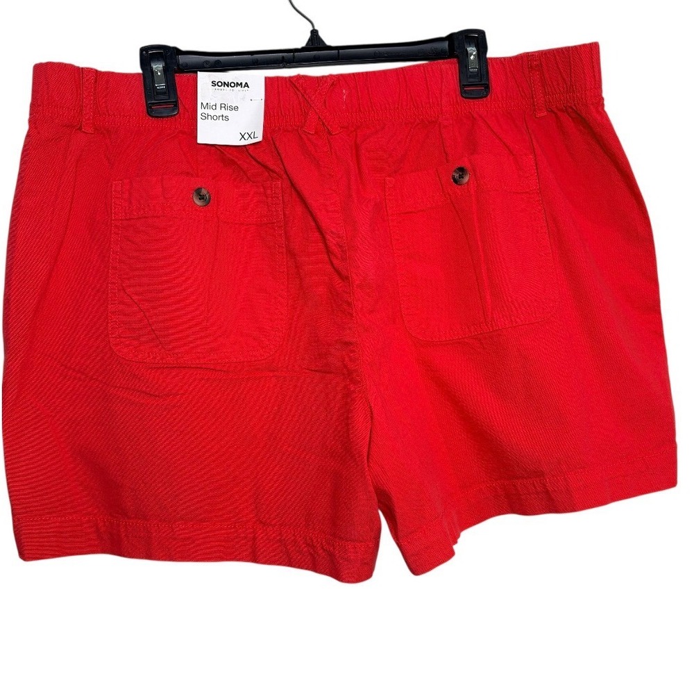 Mid Rise Casual Summer Shorts Red XXL Coastal Relaxed Fit - Picture 2 of 5
